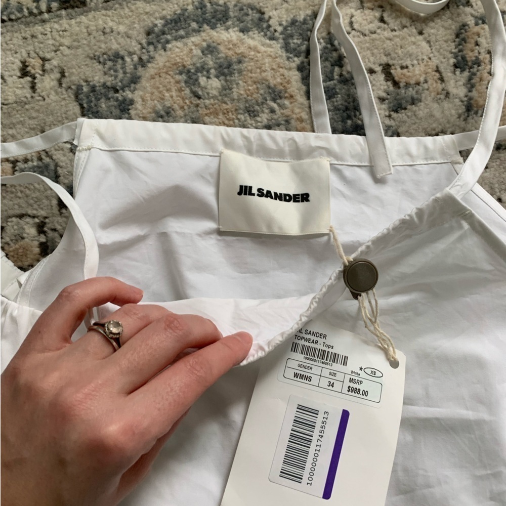 Jil Sander White Off-Shoulder Blouse - Picture 8 of 15